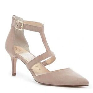 Sole Society Edelyn Taupe Suede Pointed Toe Ankle Strap Heels Women’s 6